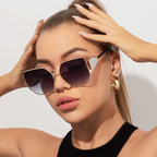 Lunette de soleil mode polygone plastique et métal - Chic&Shines