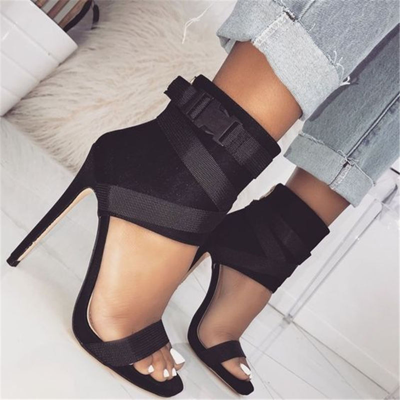 Talons aiguilles ouvert serrage cheville design - Chic&Shines