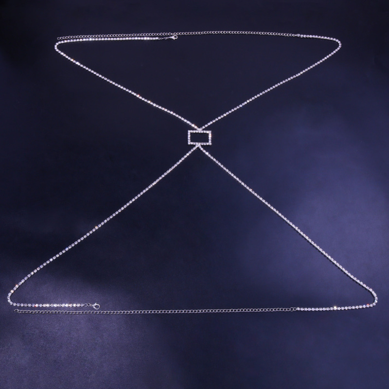 Rhinestone Inlaid Alloy Back Body Chain