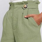 High-waisted button-front shorts with pockets