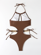 Maillot de bain licou dos nu coupe asymétrique sexy