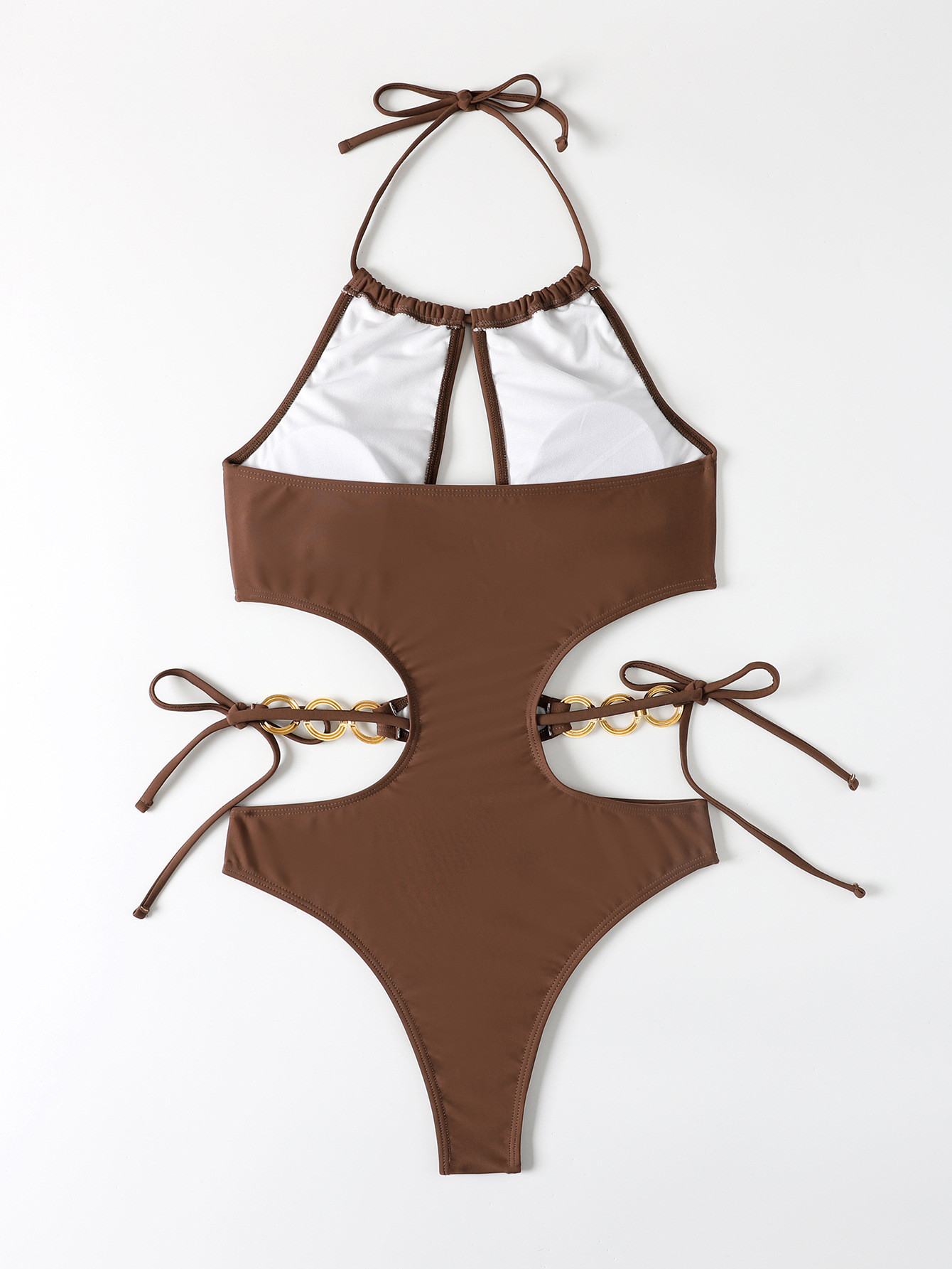 Maillot de bain licou dos nu coupe asymétrique sexy
