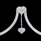 Chaîne de corps support de poitrine double pendentif cœur strass sexy