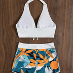 Maillot de bain deux pièces haut licou et son short