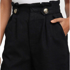 High-waisted button-front shorts with pockets