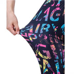 Pantalon de yoga élastique motif lettres