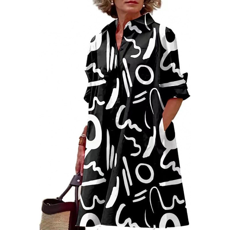 Plus-size ruffled flowing dress — Urban elegance