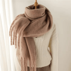 CosyCharm - Écharpe en cachemire doux avec pompons pour les chaudes journées d'hiver