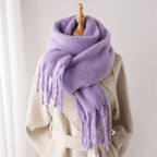 CosyCharm - Écharpe en cachemire doux avec pompons pour les chaudes journées d'hiver