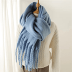 CosyCharm - Écharpe en cachemire doux avec pompons pour les chaudes journées d'hiver