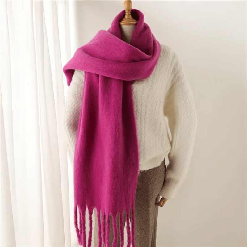 CosyCharm - Écharpe en cachemire doux avec pompons pour les chaudes journées d'hiver