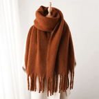 CosyCharm - Écharpe en cachemire doux avec pompons pour les chaudes journées d'hiver