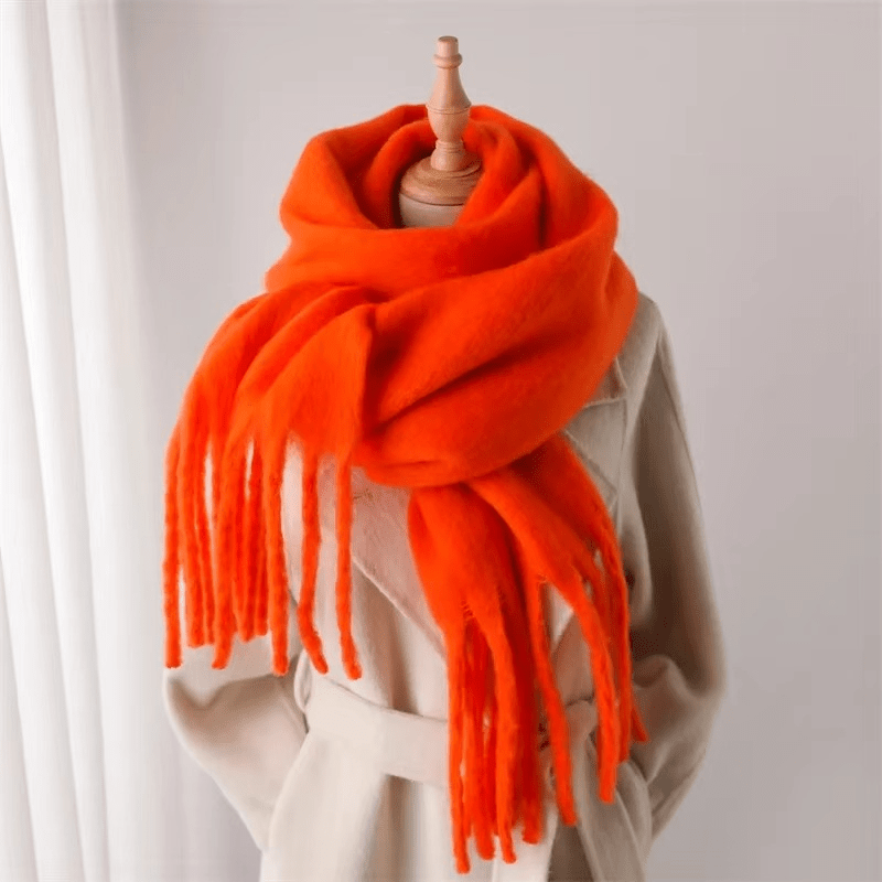 CosyCharm - Écharpe en cachemire doux avec pompons pour les chaudes journées d'hiver