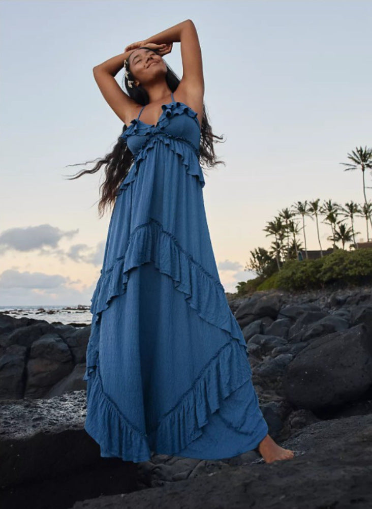 Sleeveless V-neck maxi dress