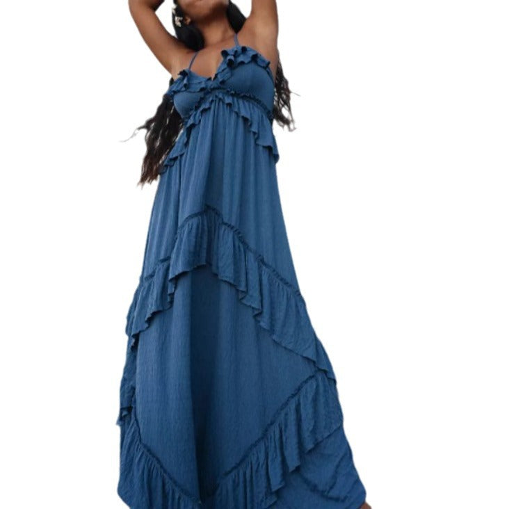 Sleeveless V-neck maxi dress