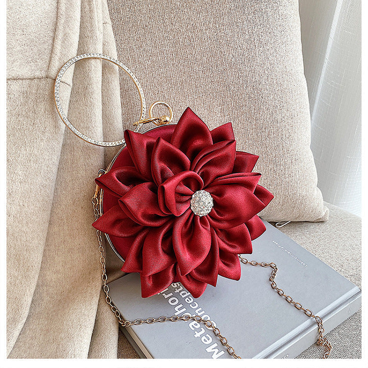 Sac à main bandoulière en diamant motif fleur - Chic&Shines