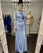 Robe de soirée manches longues jupe fendu - Chic&Shines