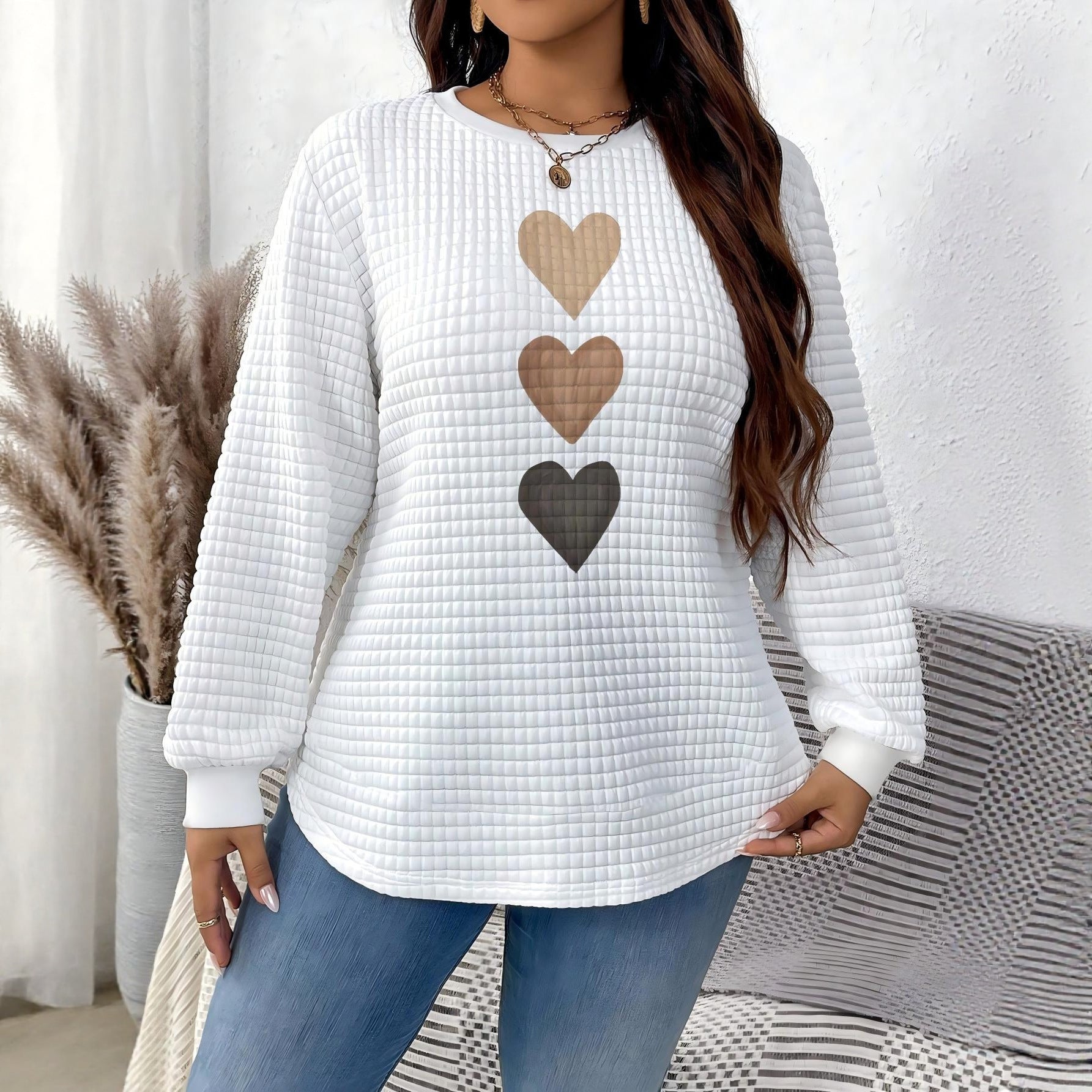Pull décontracté à manches longues Love