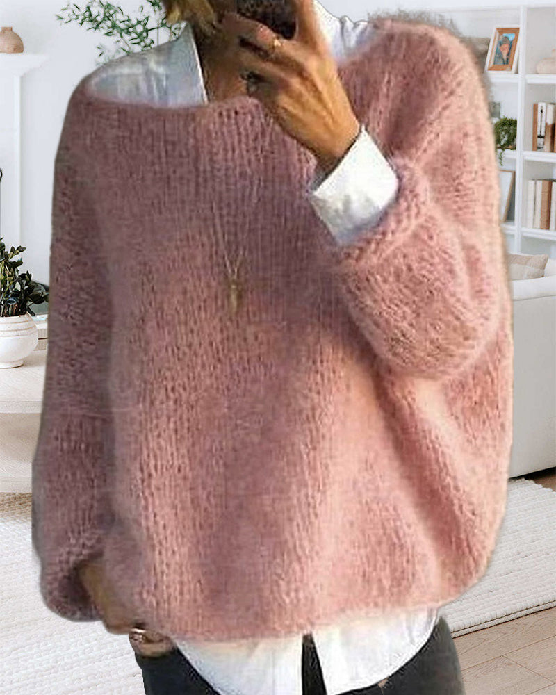 Women's Classic Off-Shoulder Knitted Sweater