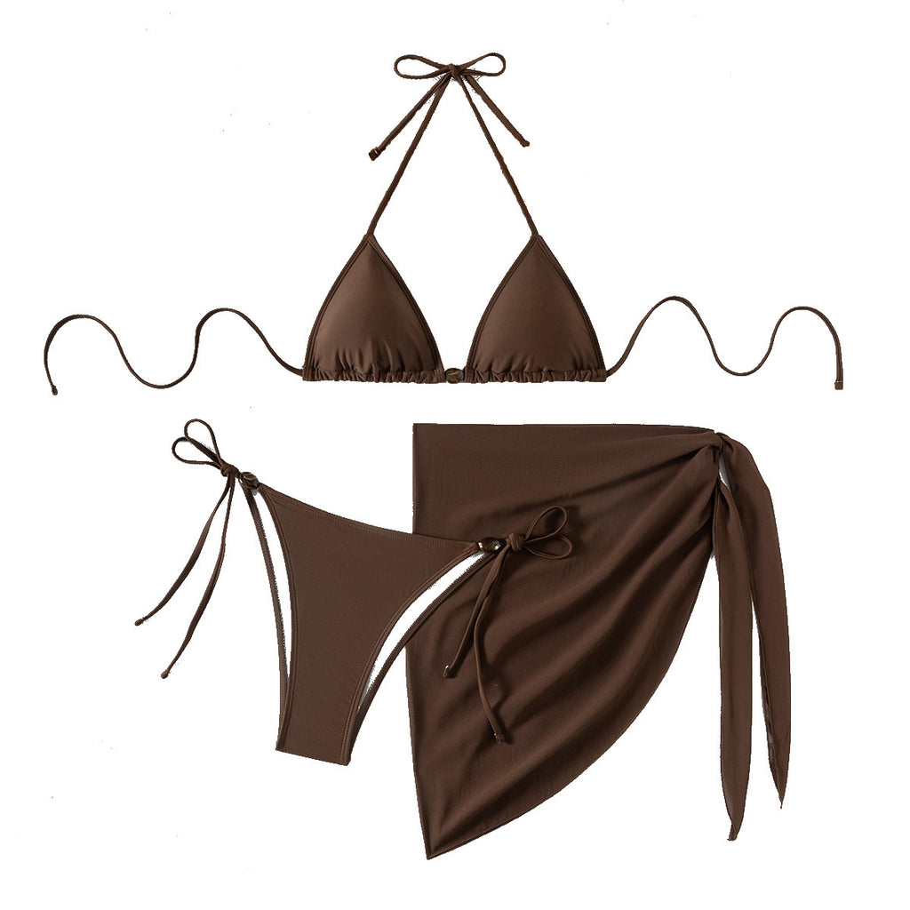 Livia — Brown Beaded Three-Piece Set