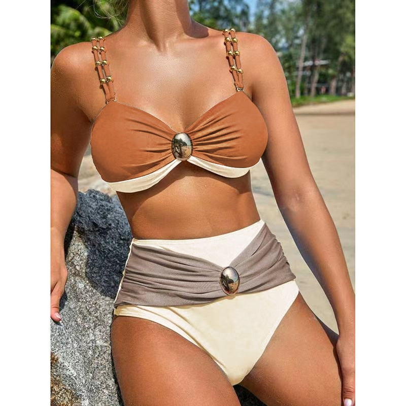 Axelle — High-waisted brown swimsuit