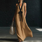 Elegant two-tone midi dress