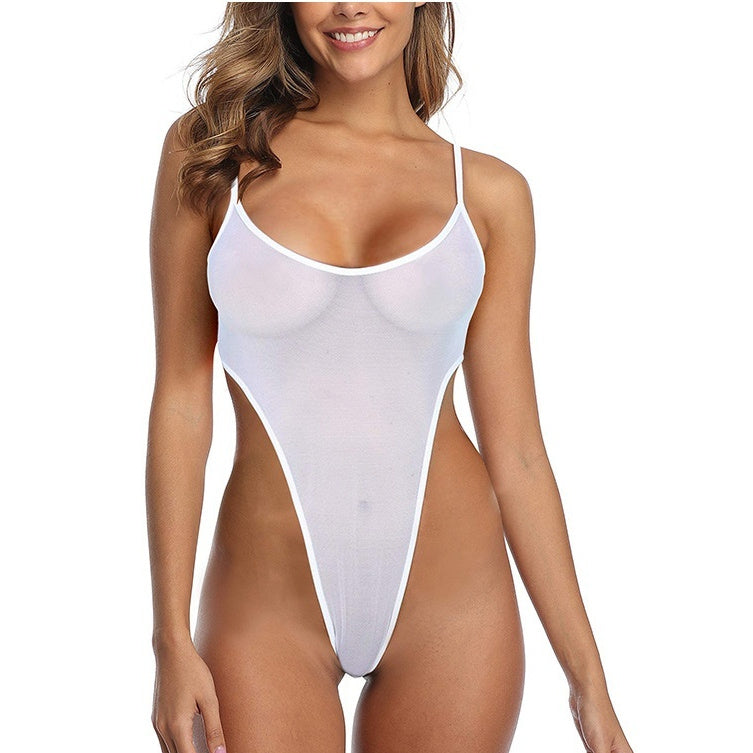 Margaux — Maillot une pièce taille haute blanc