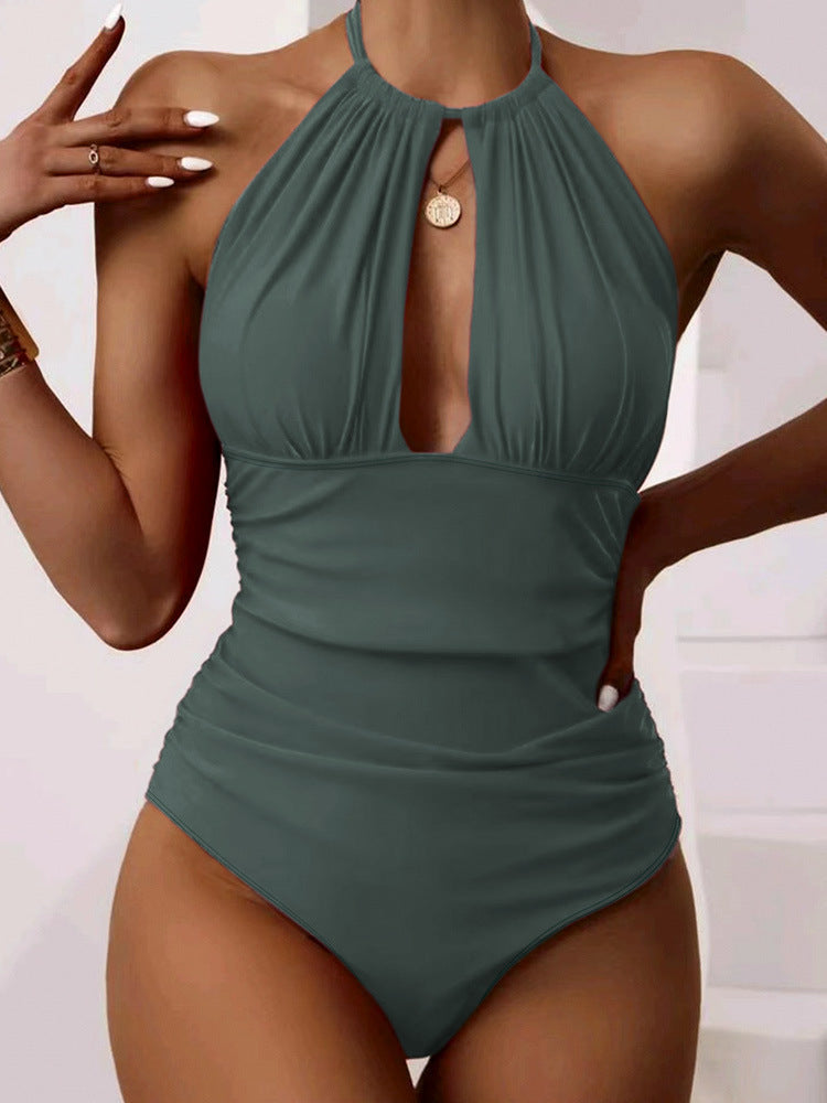 maillot de bain une pièce licou dos nu - Chic&Shines