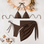 Livia — Brown Beaded Three-Piece Set
