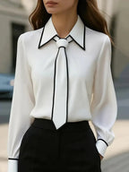Chemise à manches longues unie - Chic&Shines