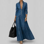 Robe longue en denim brut — Élégance intemporelle