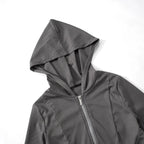 Long-sleeved zip-up jacket and skirt set