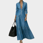 Robe longue en denim brut — Élégance intemporelle