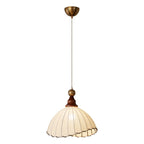 Lampe suspendue Abat-jour en tissu Plafonnier en bois