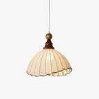 Lampe suspendue Abat-jour en tissu Plafonnier en bois