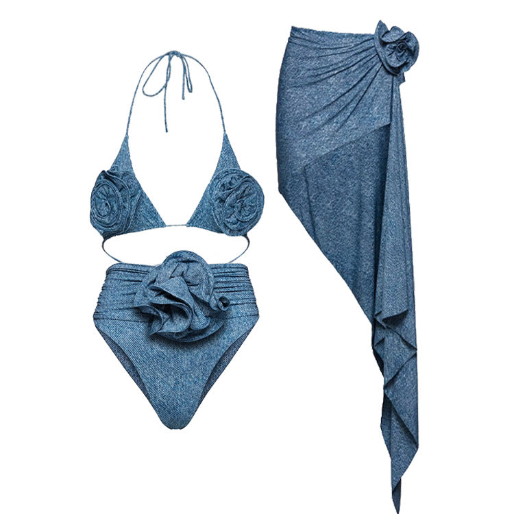 Lyna — Bikini deux-pièces à lacets à motif floral