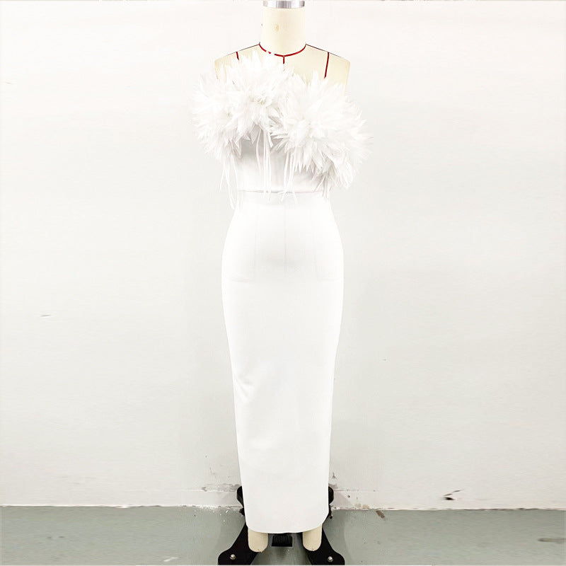 Robe blanche motif floral – Élégance intemporelle