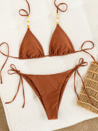 Claire — Brown lace two-piece bikini