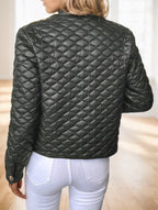 Manteau court manches longues matelassé en losanges