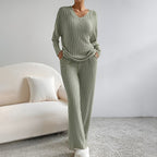 Isla | Striped V-neck Sweater Set