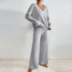 Isla | Striped V-neck Sweater Set