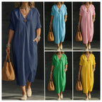 Linen and cotton wrap dress — Bohemian comfort