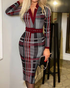 Robe longue col V à manches longues - Chic&Shines