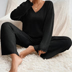 Isla | Striped V-neck Sweater Set