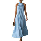 Robe longue sans manches à bretelles croisées