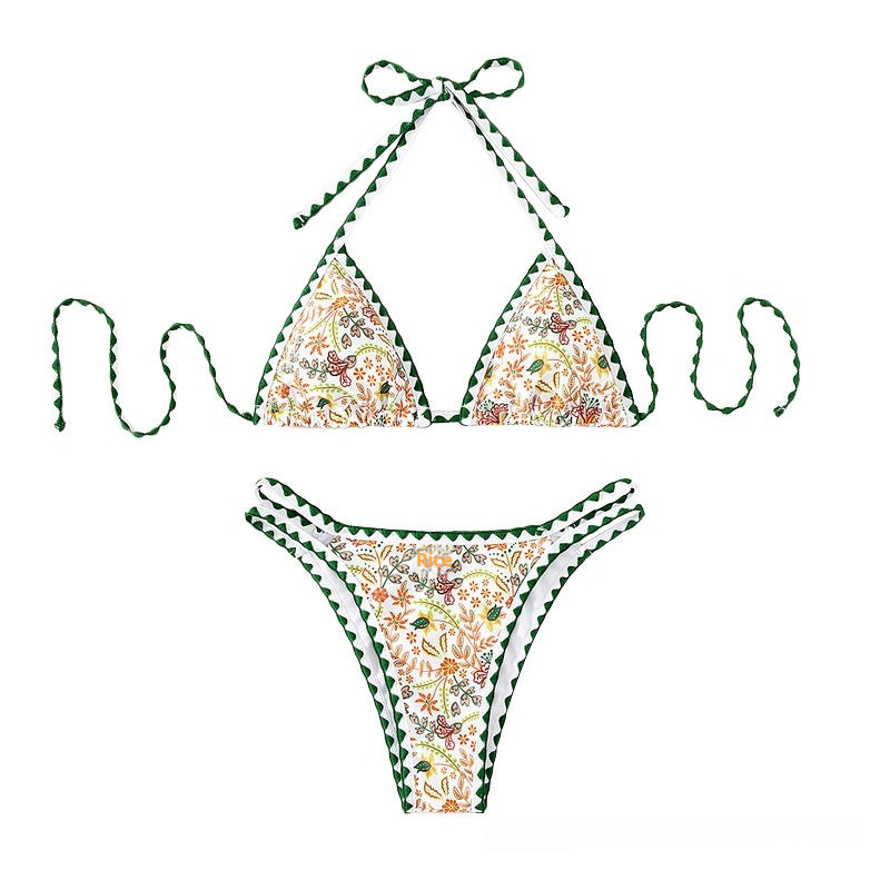 Mila — Green wrap two-piece bikini