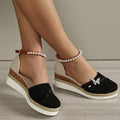 Chaussure compensée à nœud en corde de paille tressée - Chic&Shines