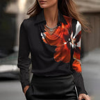 Chemise col évasé manches longues en satin - Chic&Shines