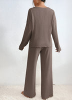 Isla | Striped V-neck Sweater Set