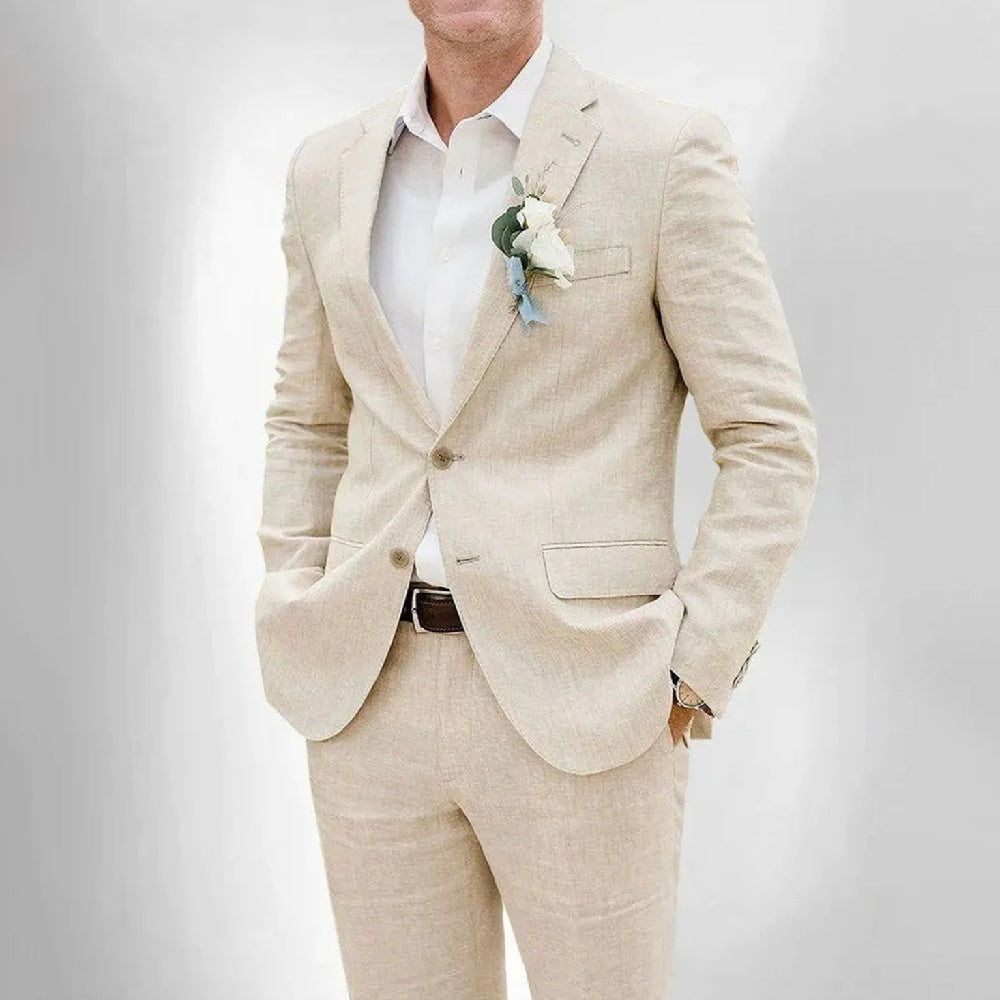 Costume de loisir slim en lin hommes